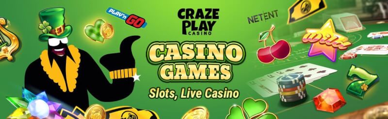 crazeplay offers different casino games like slots, blackjack kimi real vaxt qumar oyunları, bakkara və rulet-loqosu