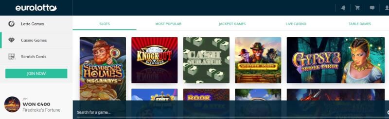eurolotto casino website provides gambling games, lotto games, ilk depozit əlavə və yeni oyunçular üçün promosyonlar-loqosu