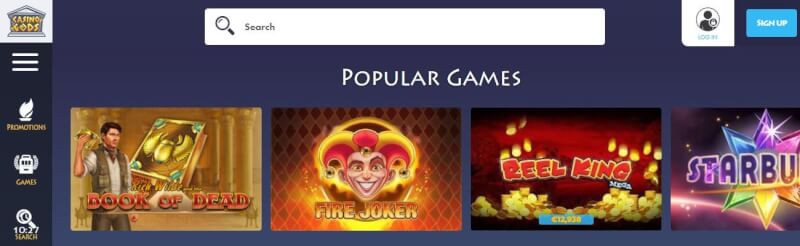 casino gods website offers casino games and promotions for new players-logo
