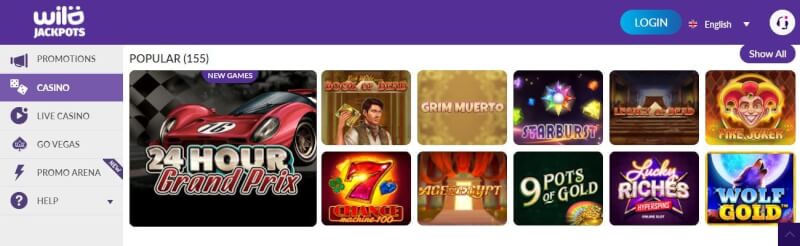 wild jackpots casino website offers gambling games and promotions for brand new players-logo