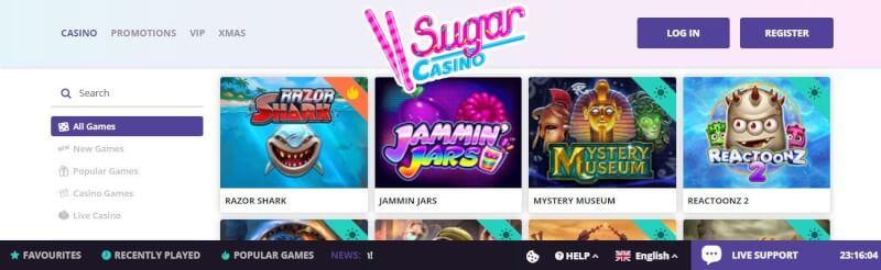 sugar casino homepage provides gambling games, çox ilk depozit əlavə və yeni oyunçular üçün kampaniyalar-loqosu