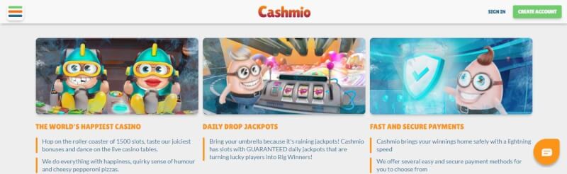 cashmio homepage offers casino games, ilk depozit bonusu və yeni oyunçular üçün kampaniyalar-loqosu