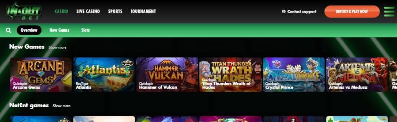 in and out bet casino homepage provides gambling games and offers, no-cost spins for brand new players-logo
