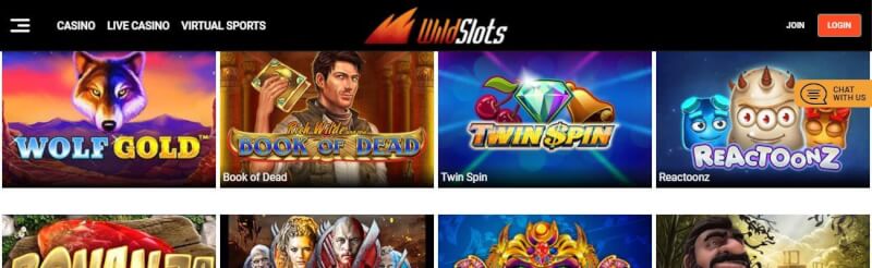 wildslots website provides gambling games, ilk depozit bonusu və yeni oyunçular üçün promosyonlar-loqosu