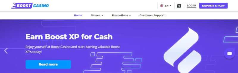No registration, immediate deposits, and a catalogue of countless exciting games to choose from. play at Boost Casino online-logo