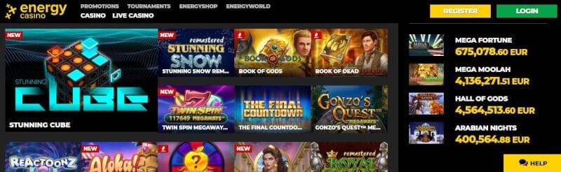 energy casino website offers gambling games and offers for brand new players-logo