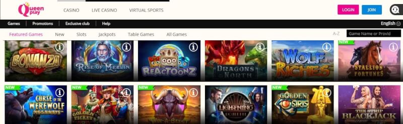 queenplay homepage provides gambling games and promotions for new players-logo