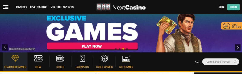 next casino website provides casino games, ilk depozit əlavəsi və yeni oyunçular üçün promosyonlar-loqosu