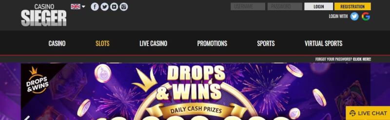 casino sieger website provides gambling games, ilk depozit bonusu və yeni oyunçular üçün kampaniyalar-loqosu