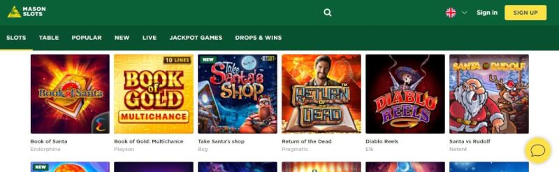 mason slot machines homepage offers casino games, ilk depozit bonusu və yeni oyunçular üçün promosyonlar-loqosu