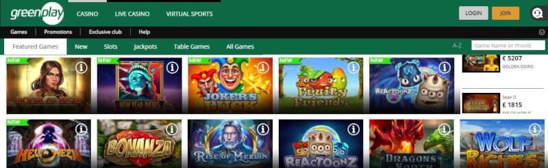 greenplay homepage offers gambling games, ilk depozit əlavəsi və yeni oyunçular üçün promosyonlar-loqosu