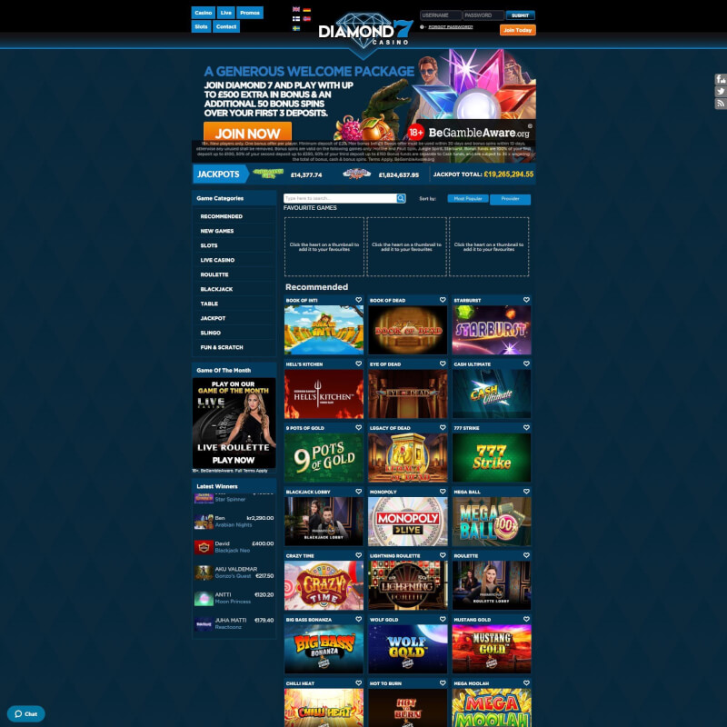 Diamond 7 Casino ekran görüntüsü 1