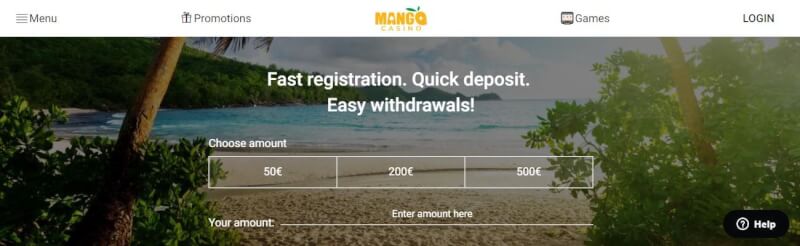 mango casino website offers casino games and promotions for new players-logo